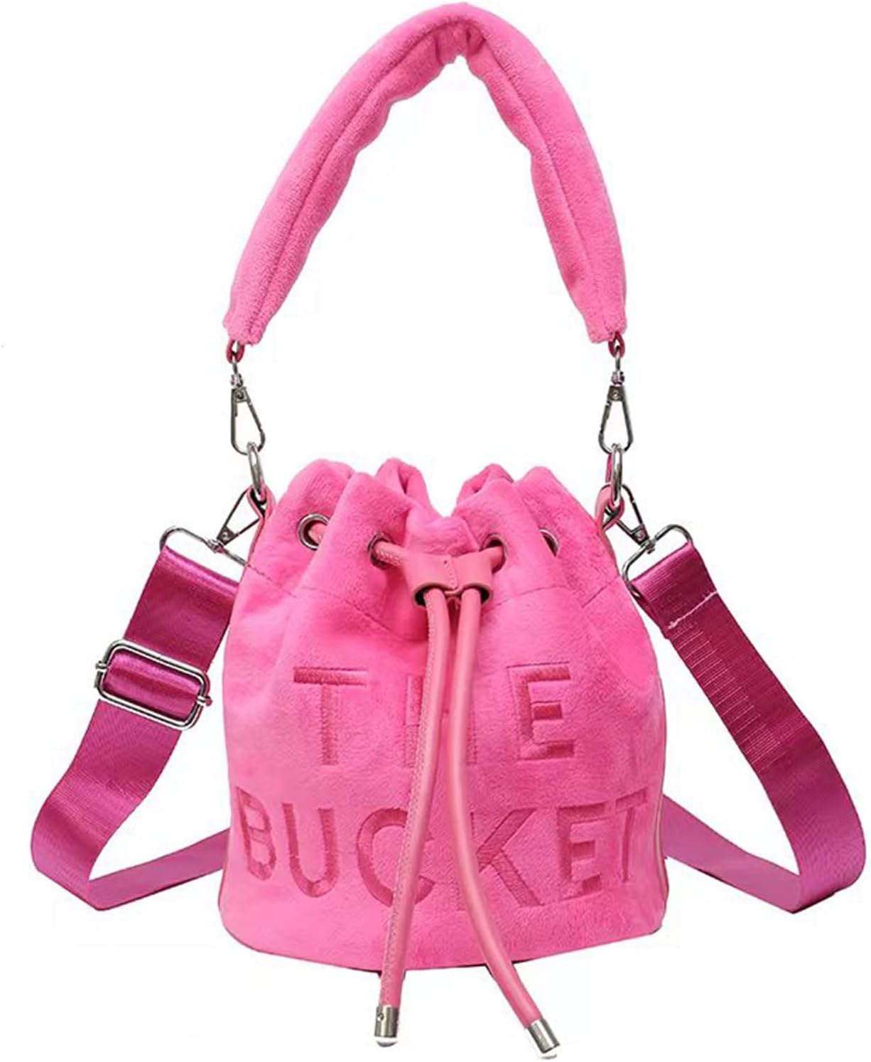 JQAliMOVV Mini Crossbody Bucket Bags for Women Trendy Velvet Bucket Purse Hobo Drawstring Handbags