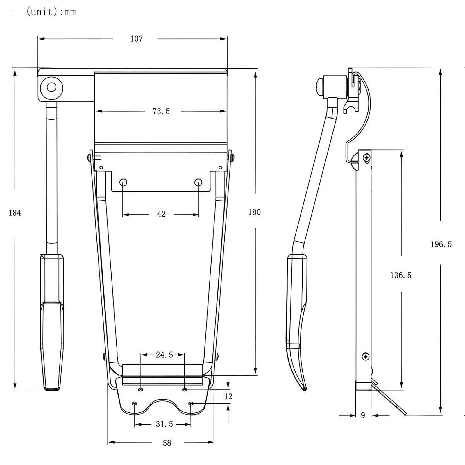 TISHITA Tremolo Bridge für LP E Gitarre Vibrato Tailpiece Arm Aus Messing mit Stabile Bauweise für Gitarristen Musikproben, Silber
