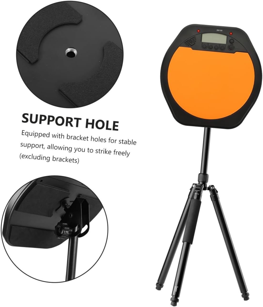 Digital Drummer Practice Pad Lcd Metronome Non- Silent Drum Pad for Beginners High Elastic Shockproof Design Earphone Output for Enhanced Learning