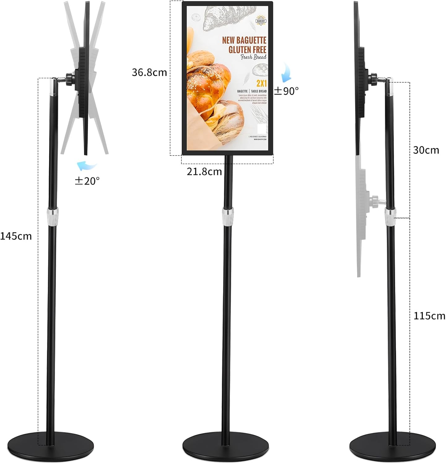 15.6" Digital Signage Display 10000 mAh Capacitive Touch Screen Advertising Display with Wireless Screen Mirroring, All in One LCD Screen HDMI-in with Android 11(2+32GB)