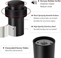 Vista 3 de KOLAKO Topes de puerta, topes de puerta de piso, (2 pulgadas) negro mate moderno resistente sólido pequeño cilíndrico parachoques de goma, acero