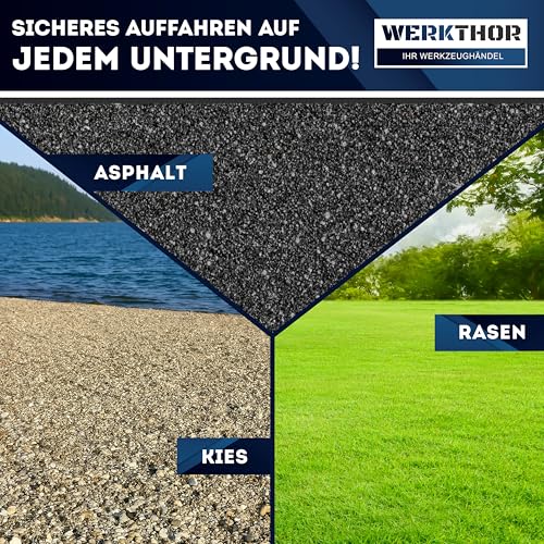 WERKTHOR Auffahrrampe PKW Metall - [2er Set] Auffahrrampen für maximalen Halt [