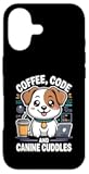Coffee Code and Canine Cuddles Puppy Coding Case for iPhone 17