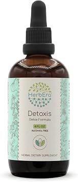 HerbEra Detoxis B120 Alcohol-Free Extract Tincture Burdock, Cilantro Leaf, Dandelion Leaf and Root, Turmeric, Oregon Grape, Cascara Sagrada Bark; Wildcrafted Prickly Ash Bark. Detox Formula 4 Fl Oz