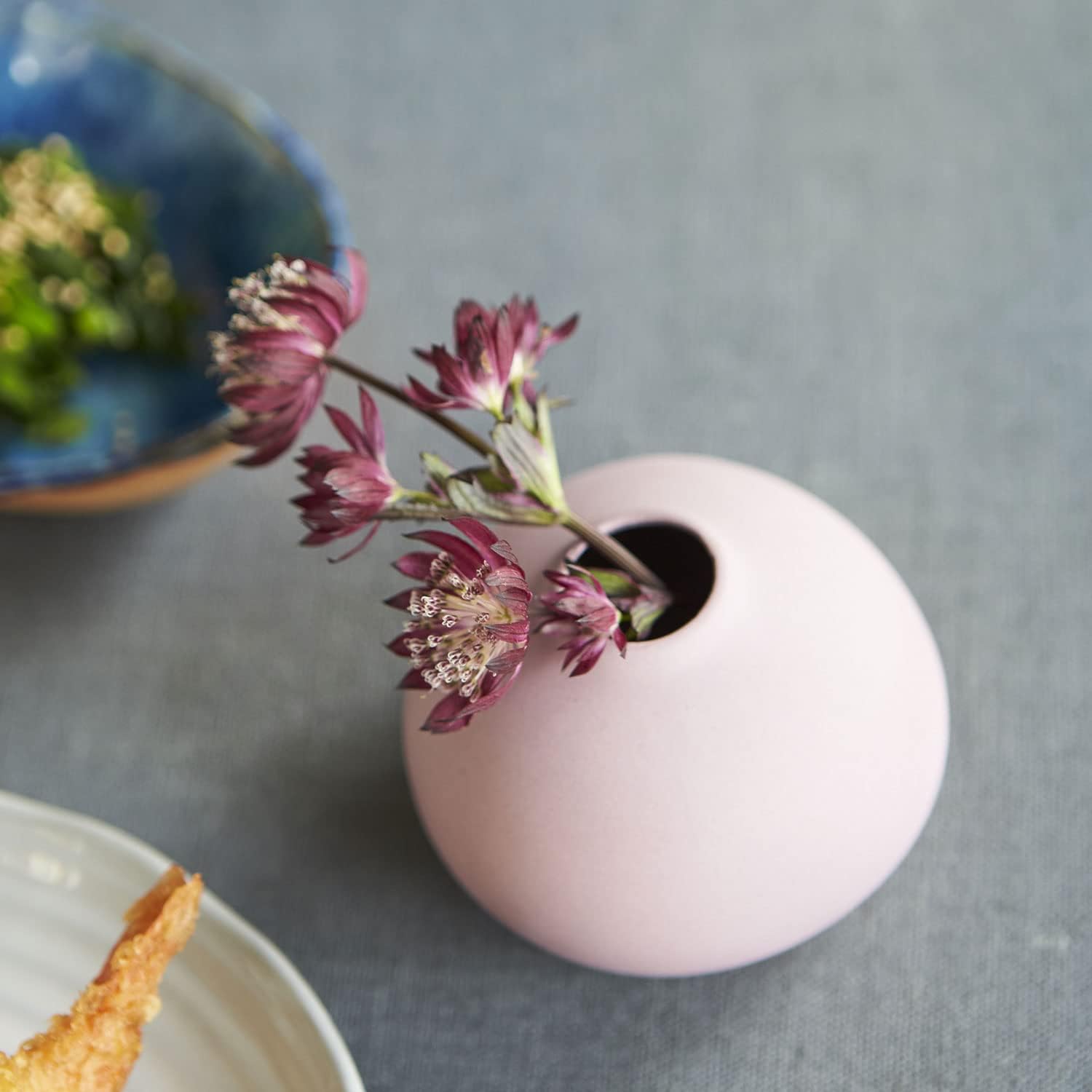 TAMAKI T-951361 Flower Base, Vase, Stylish, Cute, Vase, Simple, Ceramic, Pink, 3.7 x 2.8 inches (9.5 x 7 cm), AYA