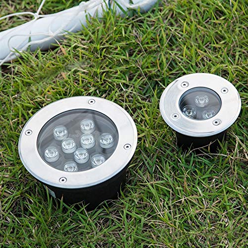 Lampe extérieur étanche IP67 spot encastrable sol 9W lumière chaude pour allée