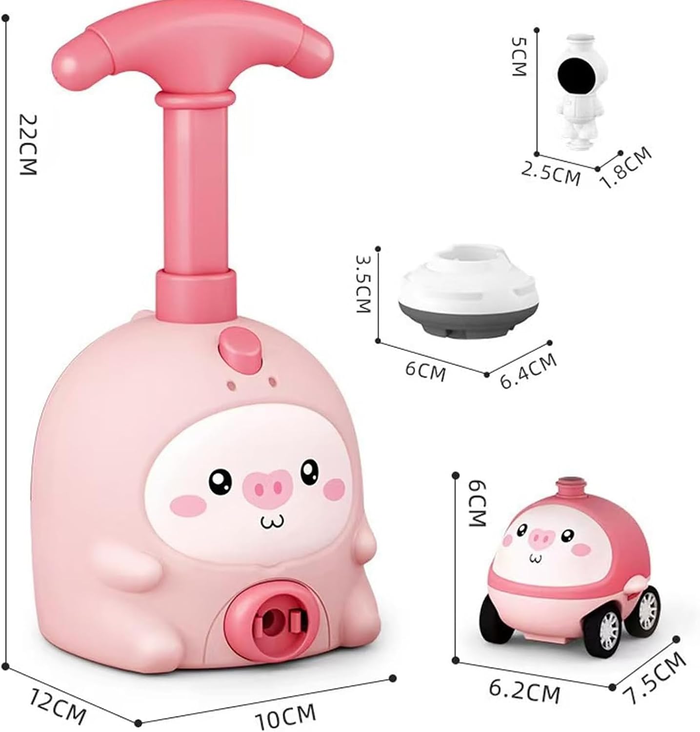 Balloon Launcher Toy Set, 2026 Upgrade 2-in-1 Balloon Car Launcher Set with Manual Pump, Animal Air Powered Balloons Cars Toy, Multiple Adorable Designs, for Party Gift (Rabbit 1 * 2 Car + 6*Balloon)