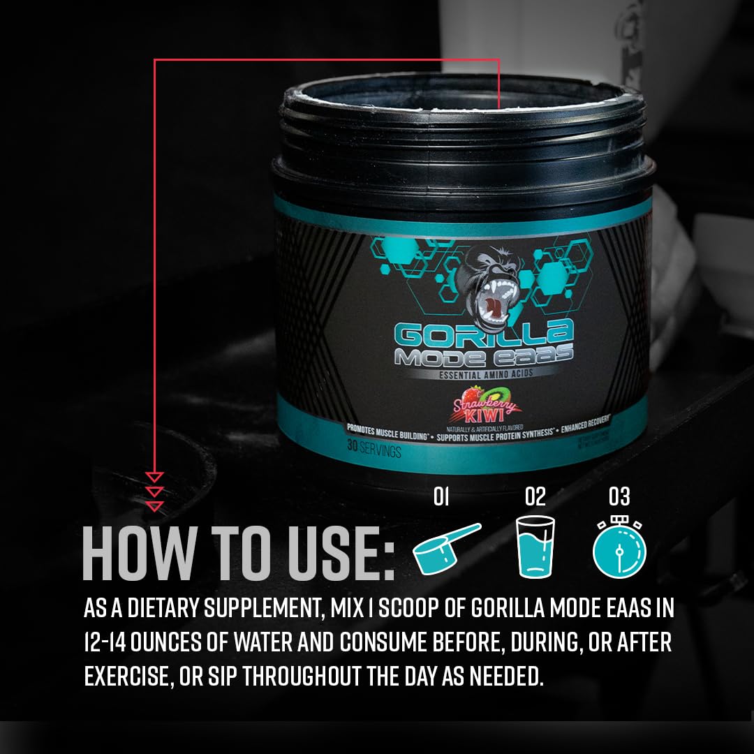 Gorilla Mind Gorilla Mode EAAs - Essential Amino Acids to Support Muscle Building, Enhanced Recovery, and Protein Synthesis/Use Before, During, or After Your Workout / 489 Grams (Bombsicle)