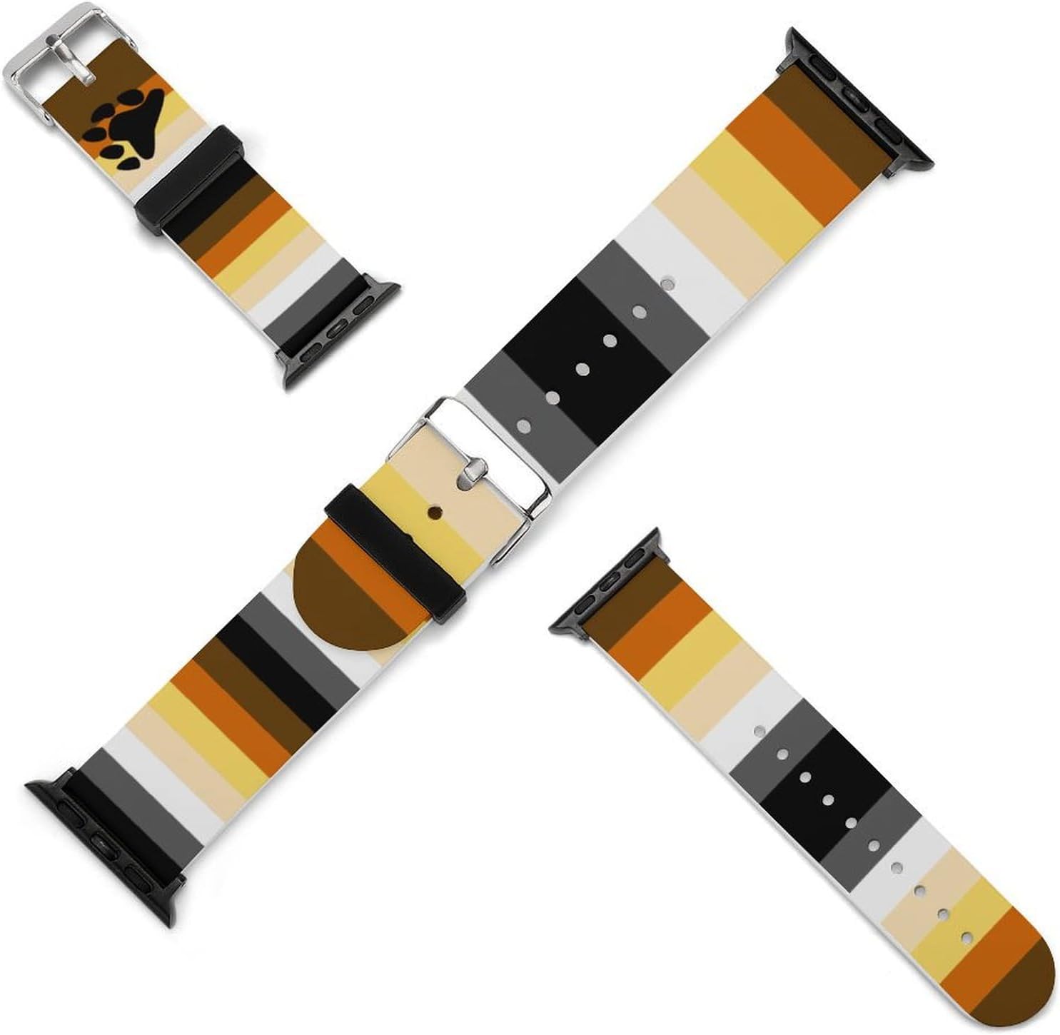 Gay-Bear Pride Flag Watch Band Compatible with Apple Watch 38mm 40mm 42mm 44mm for Women Men Sport Silicone Wristbands Strap