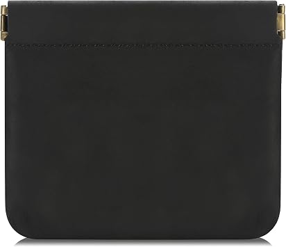 Jack&Chris Mini Coin Purse, Genuine Leather Small Coin Wallet, Leather Squeeze Coin Purse Pouch Change Holder For Men & Women, JC309