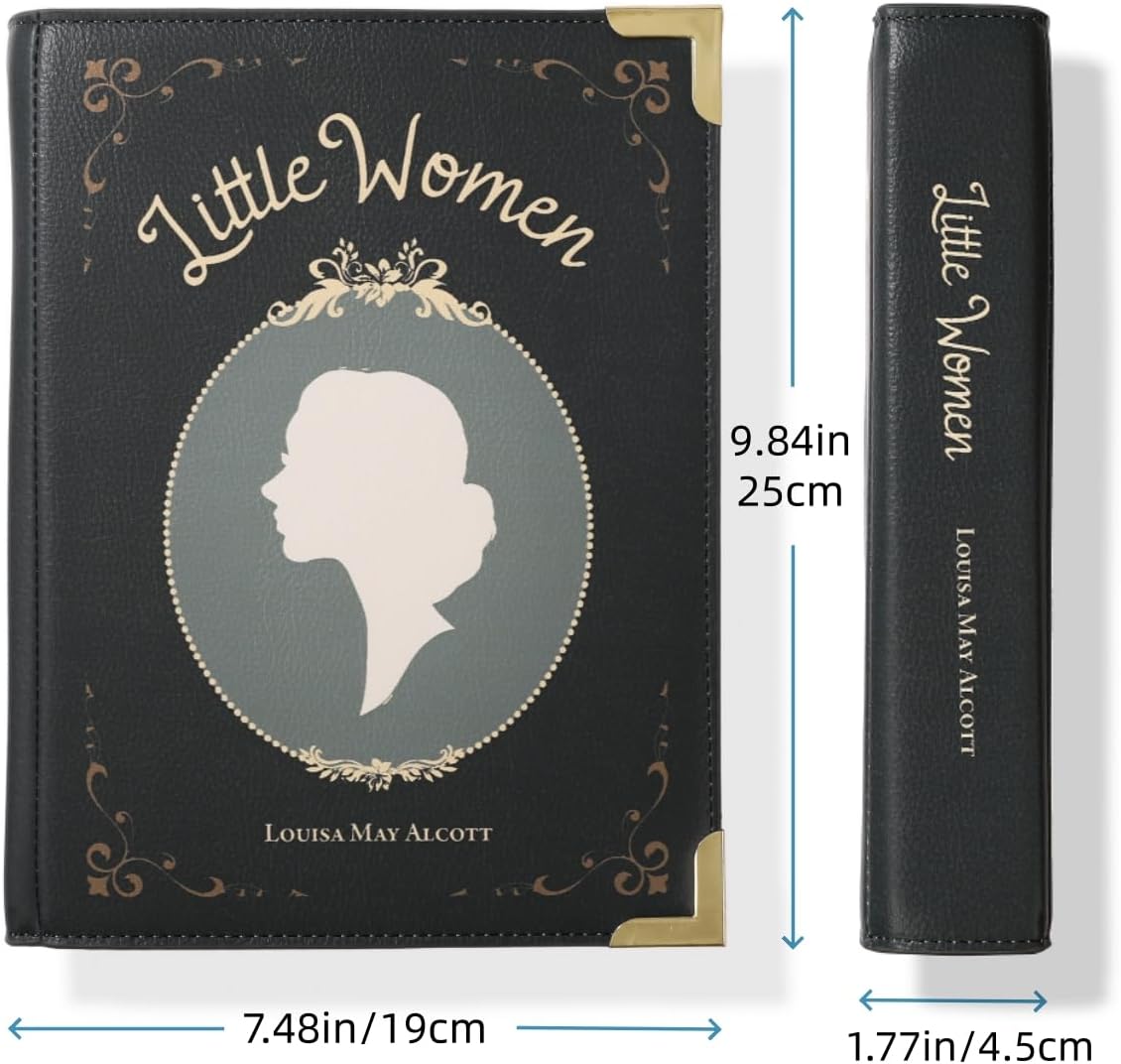 Clutch Purse Large, Book Shaped Crossbody Bag, Vegan Leather Book Wallet, Book Lover Gift Handbag, Shoulder Bag