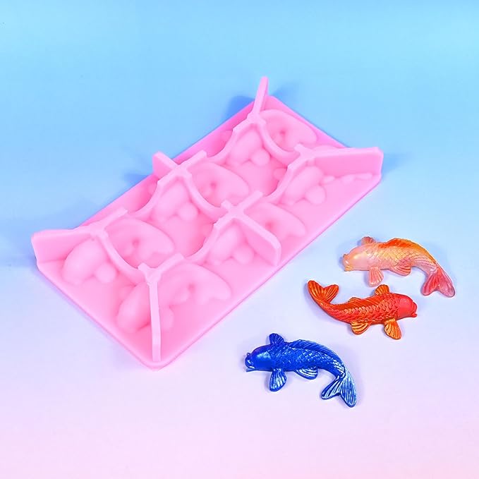 Molde de silicona con diseño de peces 6 cavidades miniatura 8