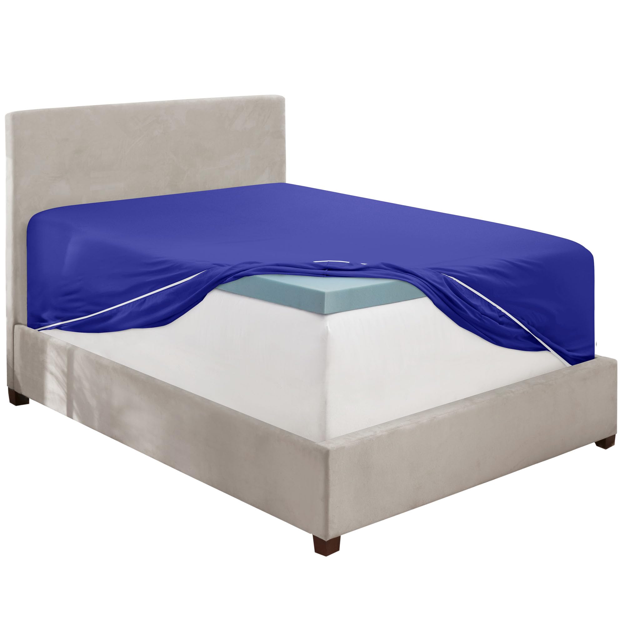Hearth &amp; Harbor Extra Deep Pocket King Fitted Sheet, Royal Blue
