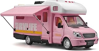 Campers for Kid Toys RV,Die Cast Metal Toy Camper for 3 4 5 6 7 8 9 Year Old Toddlers,Pull Back RV Toys with Light and Sound,Camper Van Gifts for Kids,Trucks for Kid Ages 4-8(Pink)