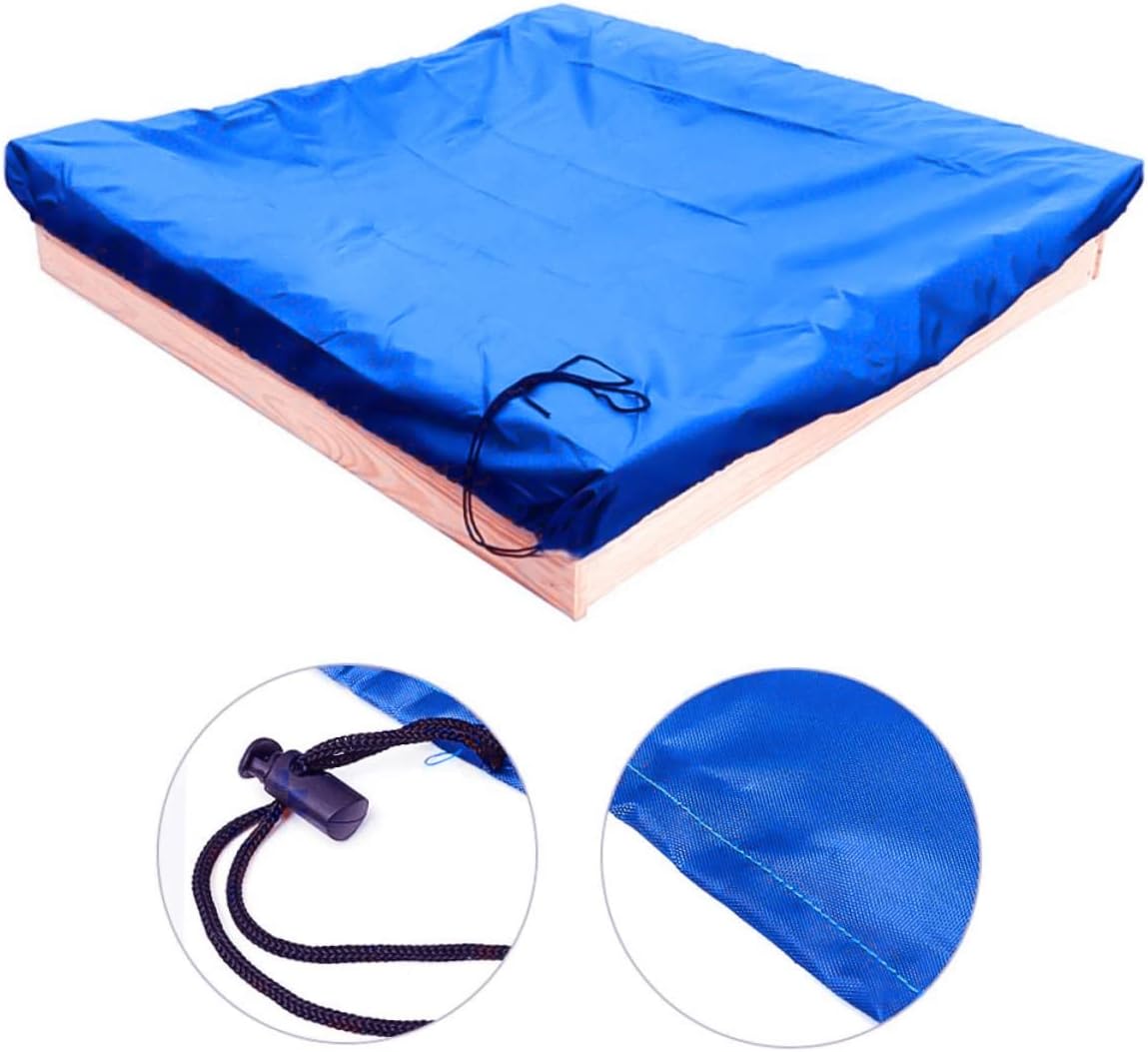 MERRYHAPY Garden Courtyard Square Sandbox Cover for Boys and Girls Blue Protective Cover for and Travel Keeps Sand and Toys Clean