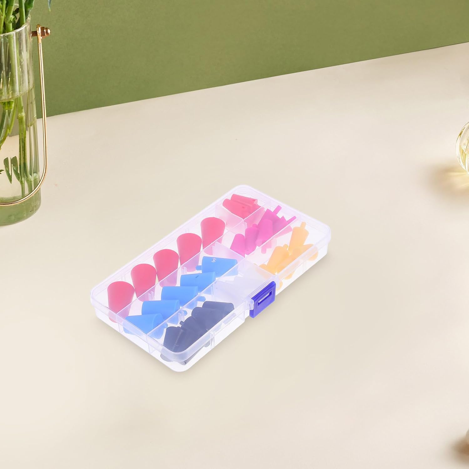 35pcs High Temperature Silicone Tapered Plugs Reusable Elastic Heat Resistant Stoppers for Electroplating and Lab Use, Blue Silicone Sealing Caps for Spray Paint and Industrial