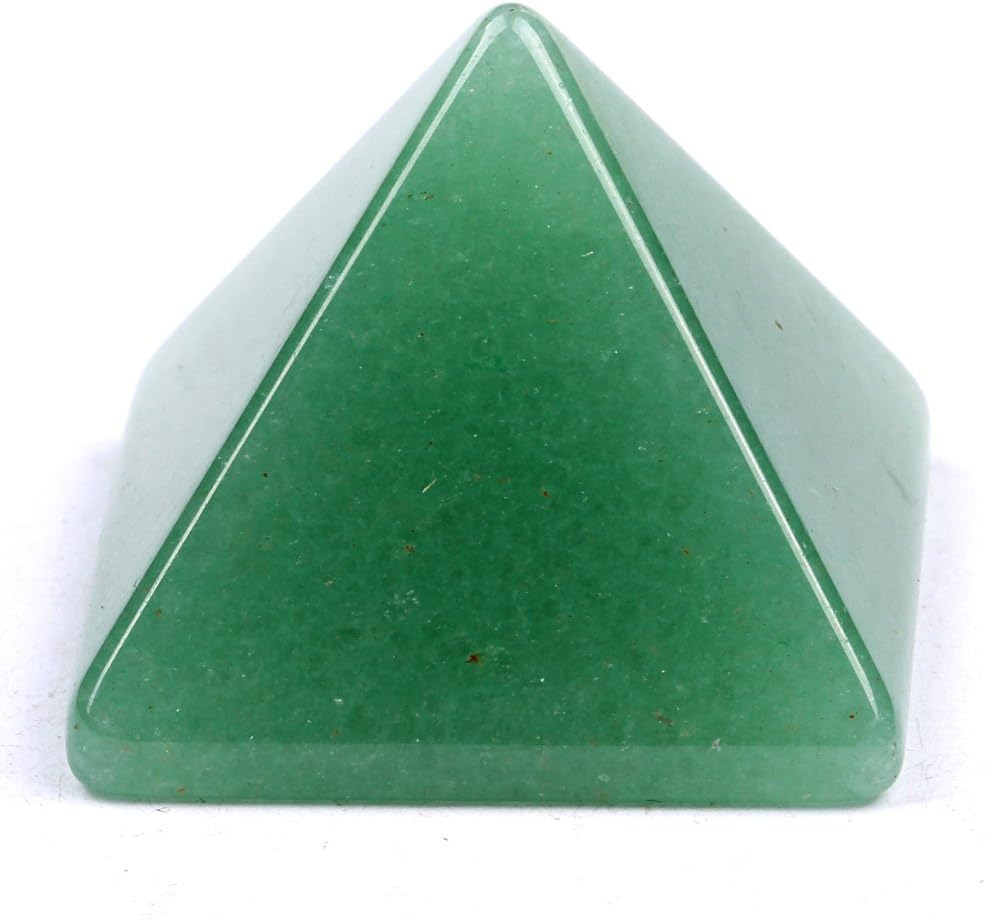 YJH Crystal Natural Engraved Green Aventurine Chakra Stone Palm Stone Energy Healing Crystal Pyramid