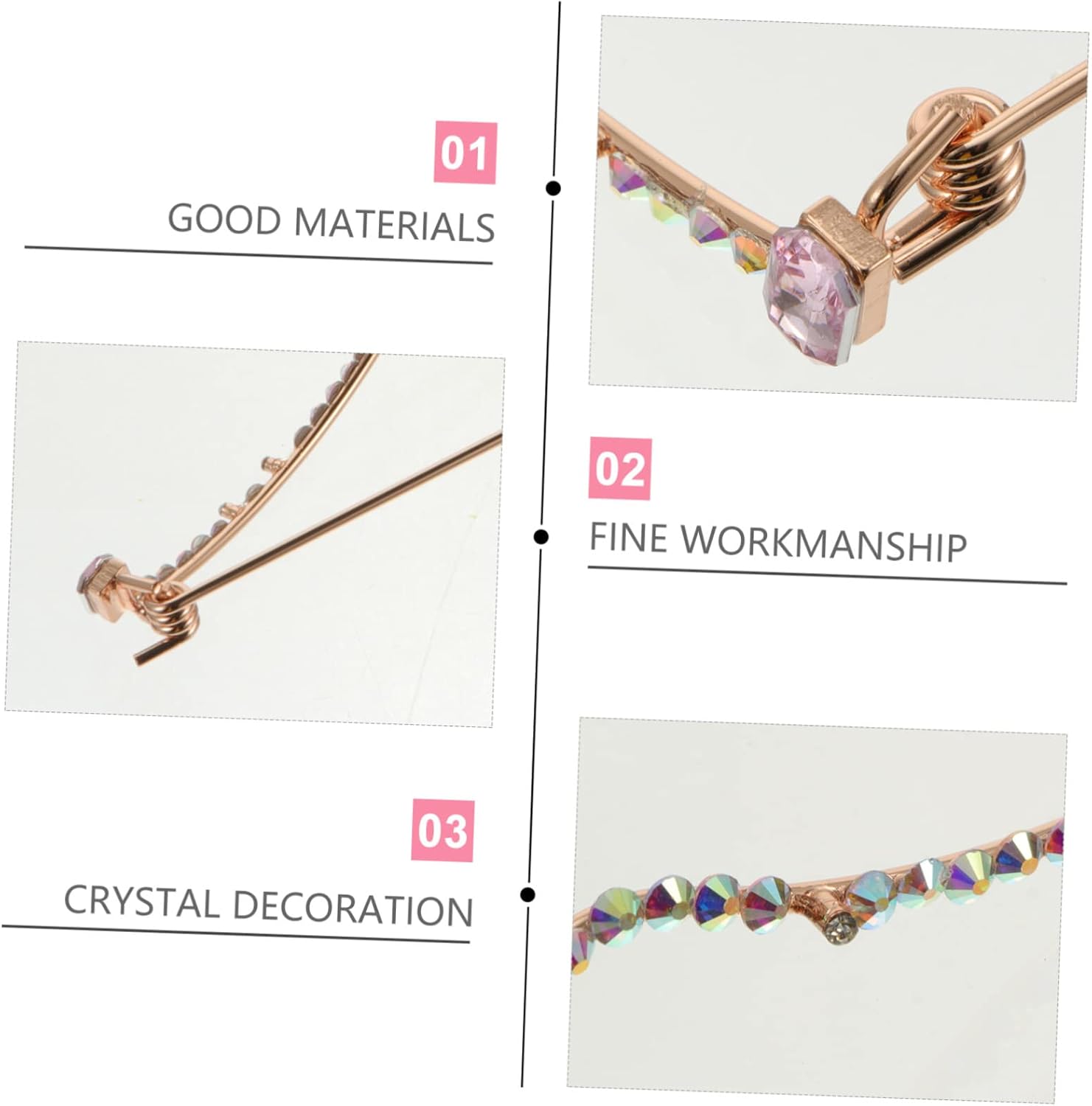 Unique Half Frame Eyeglasses Without Lens for Women Crystal Decorative Gold Glasses Stylish No Lens Eyewear for Party Cosplay Stage Performance and Lightweight Design