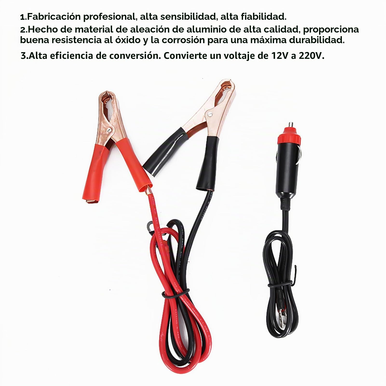 Inversor 2000W 12V/24V a 220V, Convertidor de Corriente para Coche, Inversor Solar de Onda Sinusoidal Pura para Autocaravana, Furgoneta, Barco
