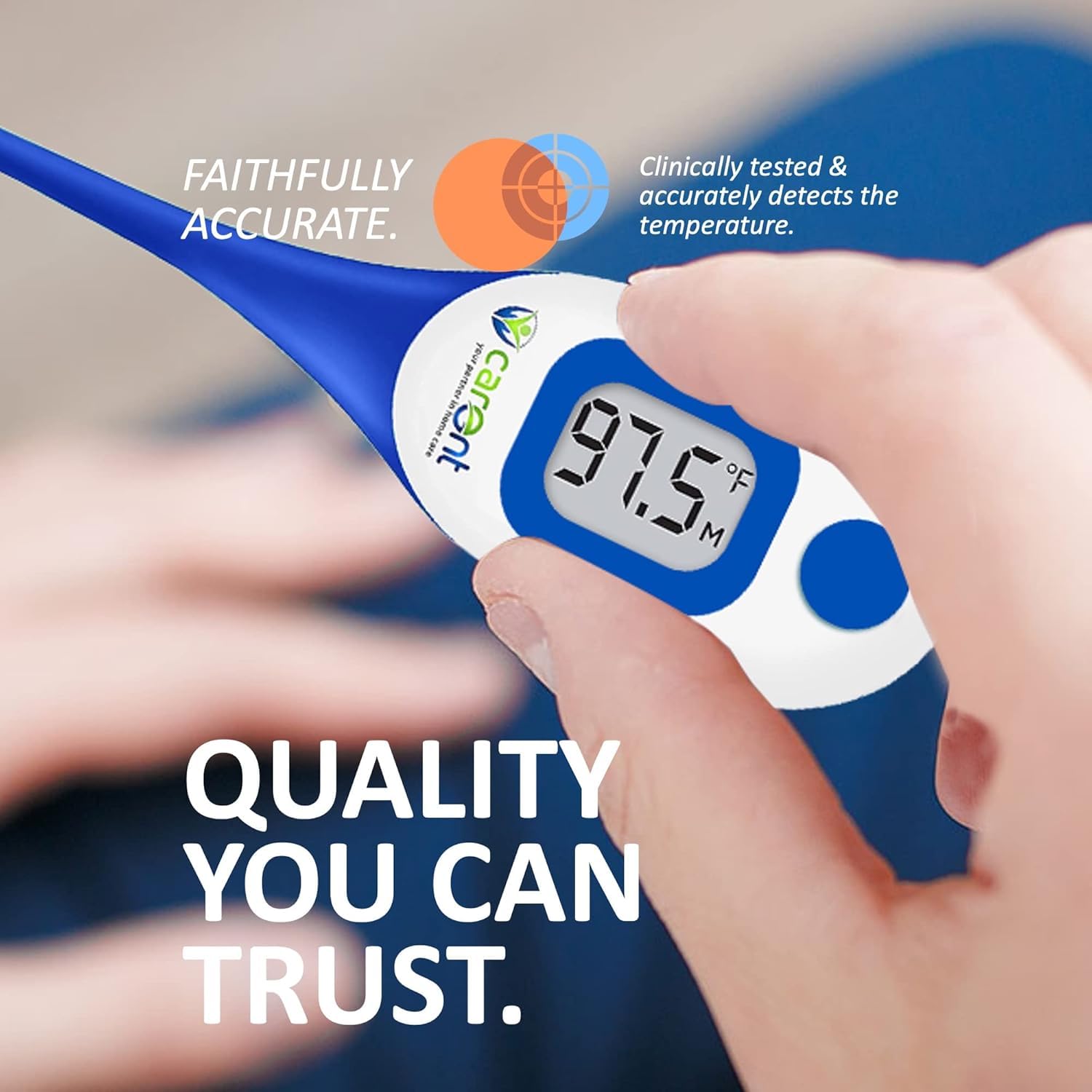 Carent Digital Thermometer DMT-4335 | Waterproof, Fever Alarm, Flexible Tip | CE & FDA Certified | 5-Year Warranty 2