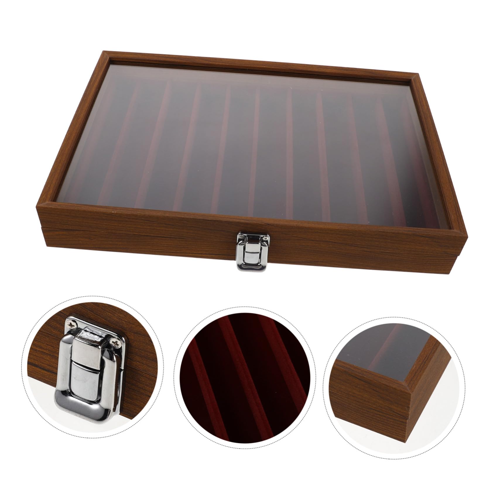 Gatuida vitrina de coleccionables Joyero contenedor de almacenamiento de joyas Dark Brown
