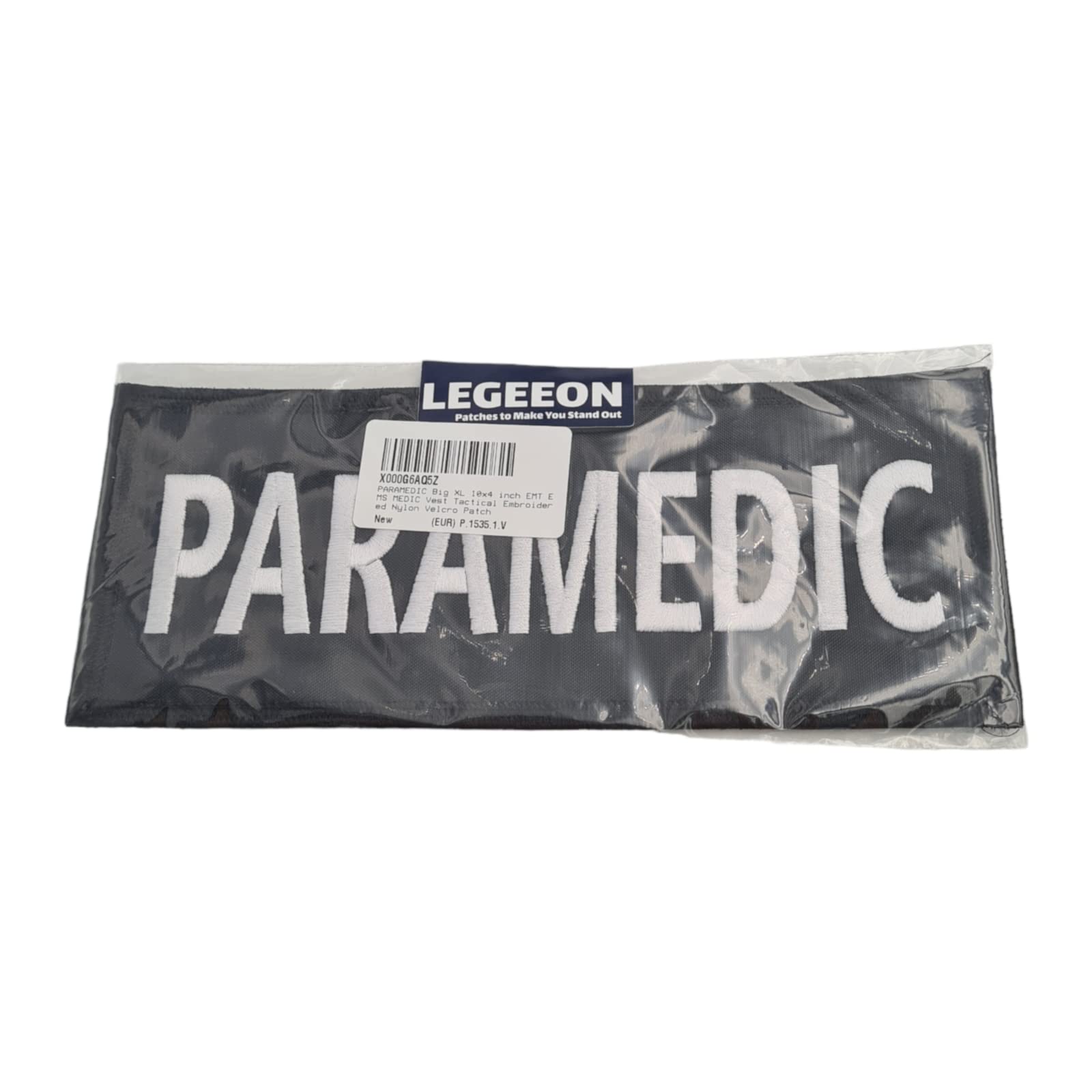 Patch Ricamato MEDIC Big XL 10x4 Pollici: Toppa In Nylon Con Scritta EMT EMS PARAMEDIC, Retro A Velcro. Per Uniformi E Giubbotti Tattici.