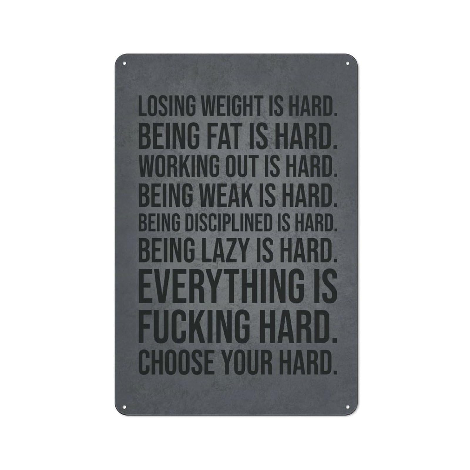 Junmoney Style Tin Wall Plaque 30X20cm With Choose Your Hard For Workshop Wall, With Clear Retro Wall Decor Character
