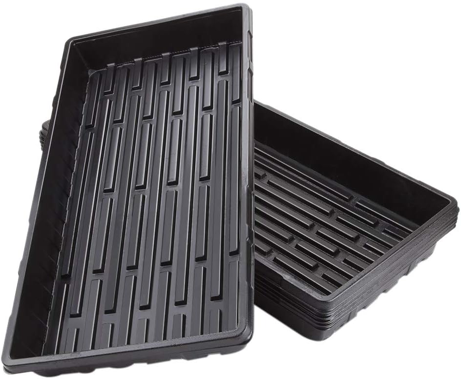 PQZATX 6 Packs Plastic Growing Trays Seed Tray Seedling Starter for Greenhouse Hydroponics Seedlings Plant Germination