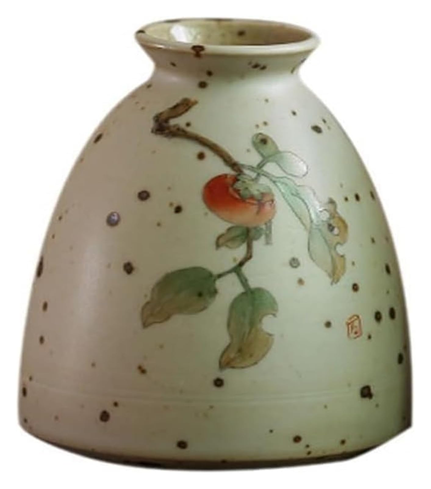 Vase Desktop Flower Retro Ceramic Persimmon Hand Painted Vessel Chinese Arrangement Ornament Desktop Creative Hydroponics for Decor