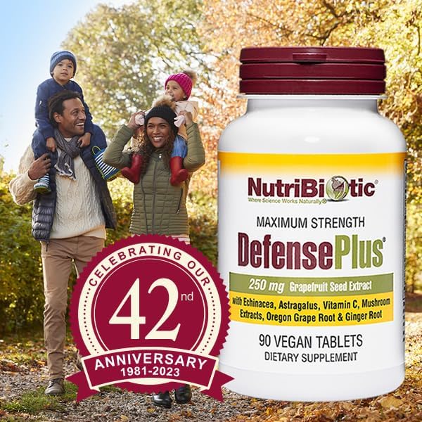 NutriBiotic Defenseplus Tablets, 250 mg, 90 Count