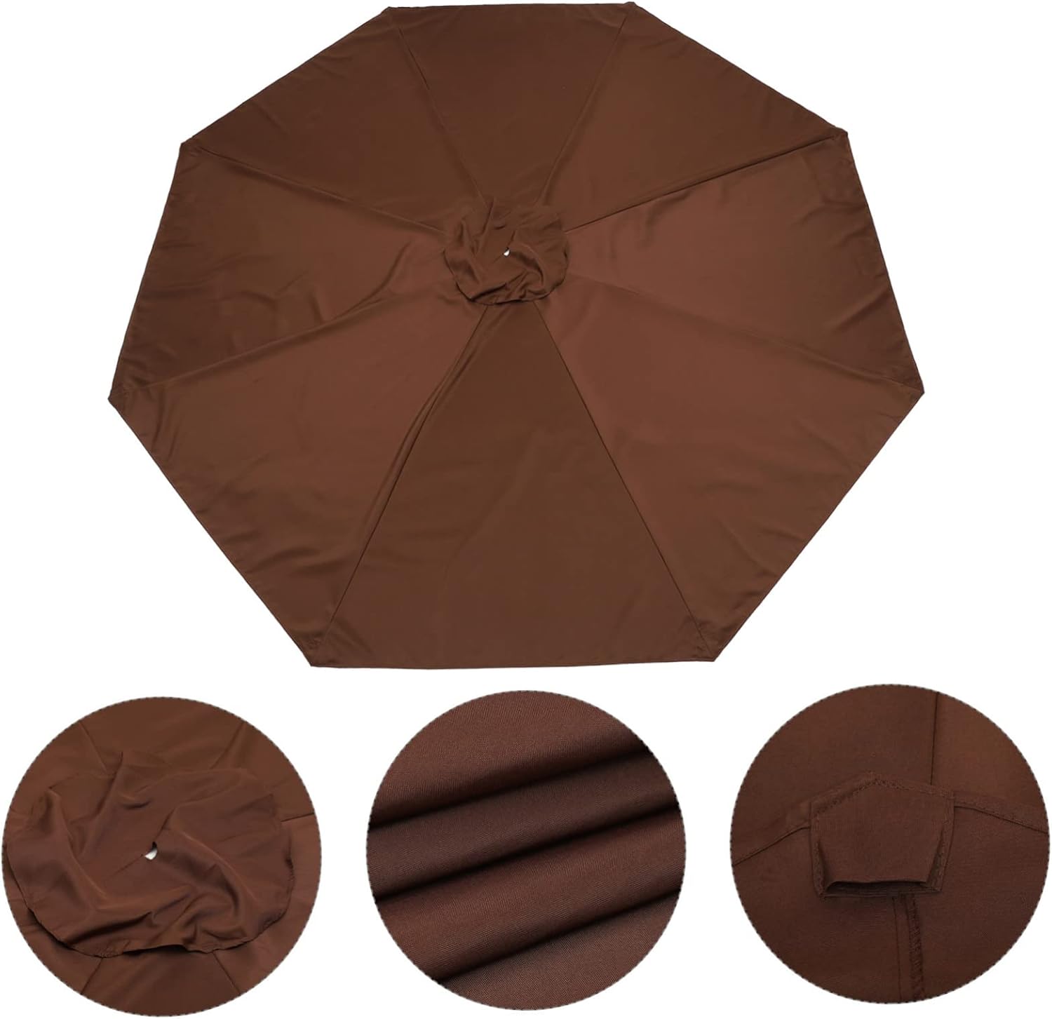 Patio Umbrella Canopy Replacement Rainproof Canopy for Outdoor Umbrella Stylish Rib Design Easy Install Storage for Shade and Shelter