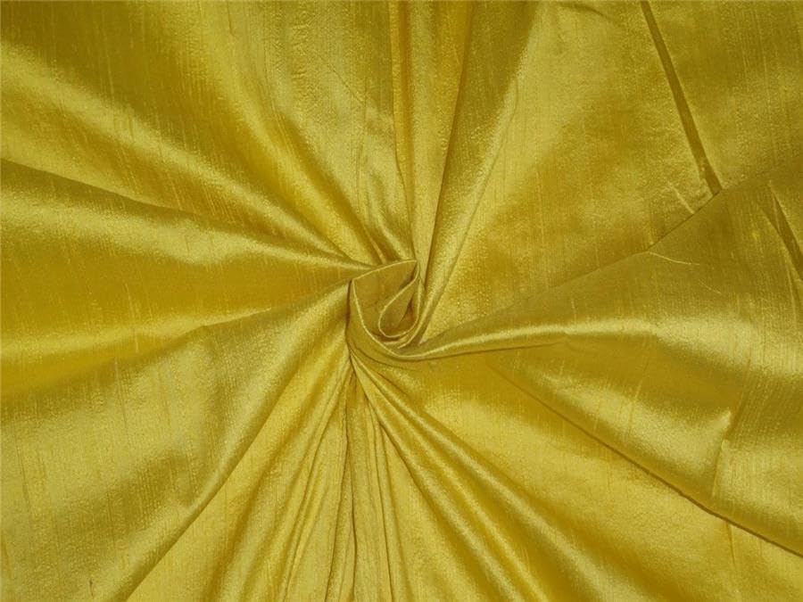 Tissu Dupion 100% pure soie jaune au mètre largeur 137cm ameublement robe