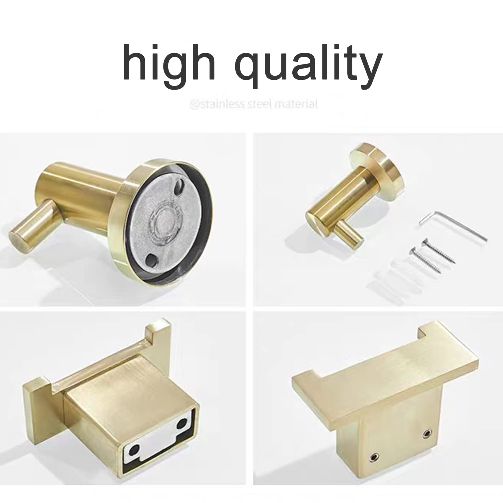 Ganchos para abrigos, Ganchos para perchas, Ganchos for toallas, ganchos for baño, ganchos for toallas de pared, paquete de 2, ganchos dorados for abrigos, ganchos resistentes for batas, for baño, coc