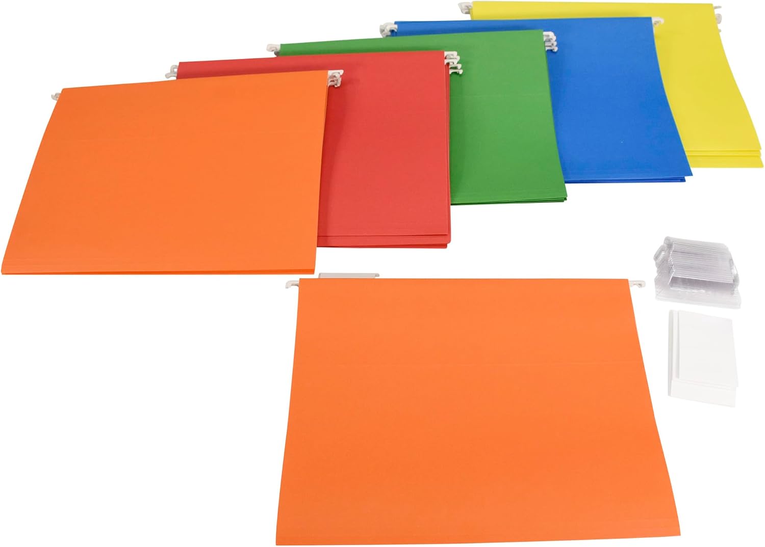 School Smart Hanging File Folders, Letter Size, 1/5 Cut Tabs, Assorted Colors, Pack of 25