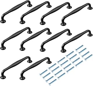 Skåp Dresser Zink Alloy Pull Handtag 5 tums hålcentra platt svart 10st(Cabinet Dresser Zinklegierung Ziehgriff 5 Zoll Lochmitten Flat Black 10pcs
