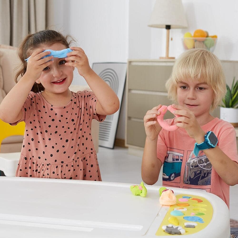 Kids Sandbox Table Outdoor Play Desk with Sand Toys and Rain Cover, Indoor Color Mud Desk Center Activity Table with Chair Sand Box for Kids 2 3 4 5 6 : Everything Else