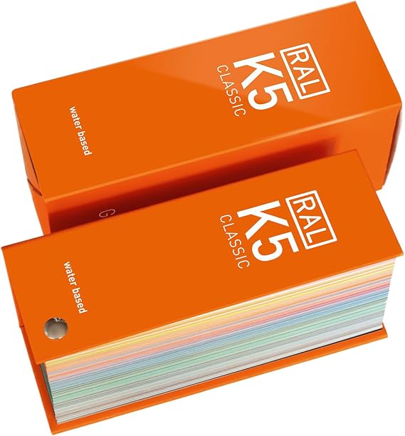 RAL K5 Color Chart, 1 x Gloss, 1 x Semi-Matte, Full Page Color Swatches