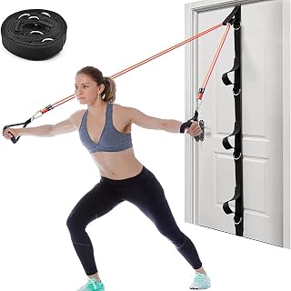 Heavy Duty Multi-Loop Door Anchor Strap Leg Ankle Straps for Resistance Training Physiotherapy Home Workout