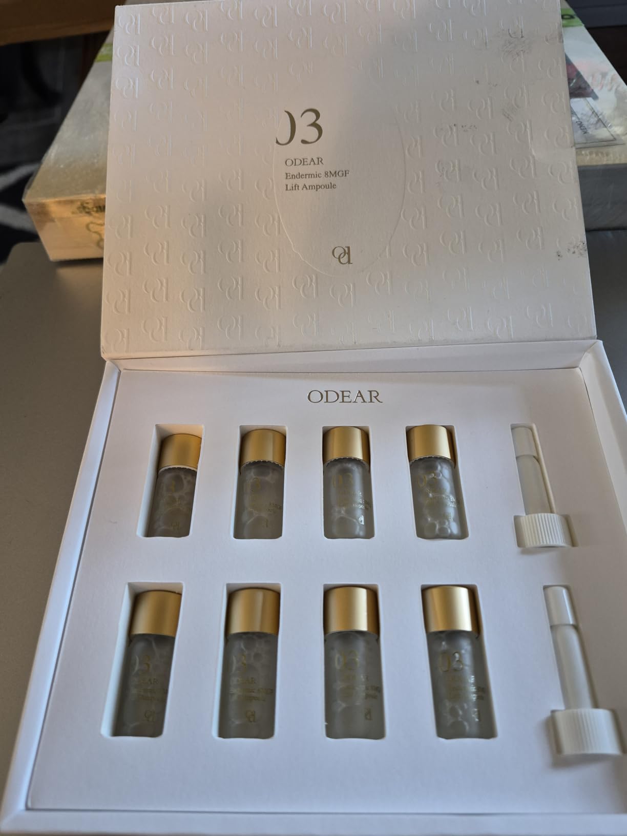ODEAR Endermic EGF Lift Ampoule – Concentrated EGF & Peptide Facial Ampoule for Firming, Lifted Look & Smooth Skin Texture (2.6ml x 8 vials)
