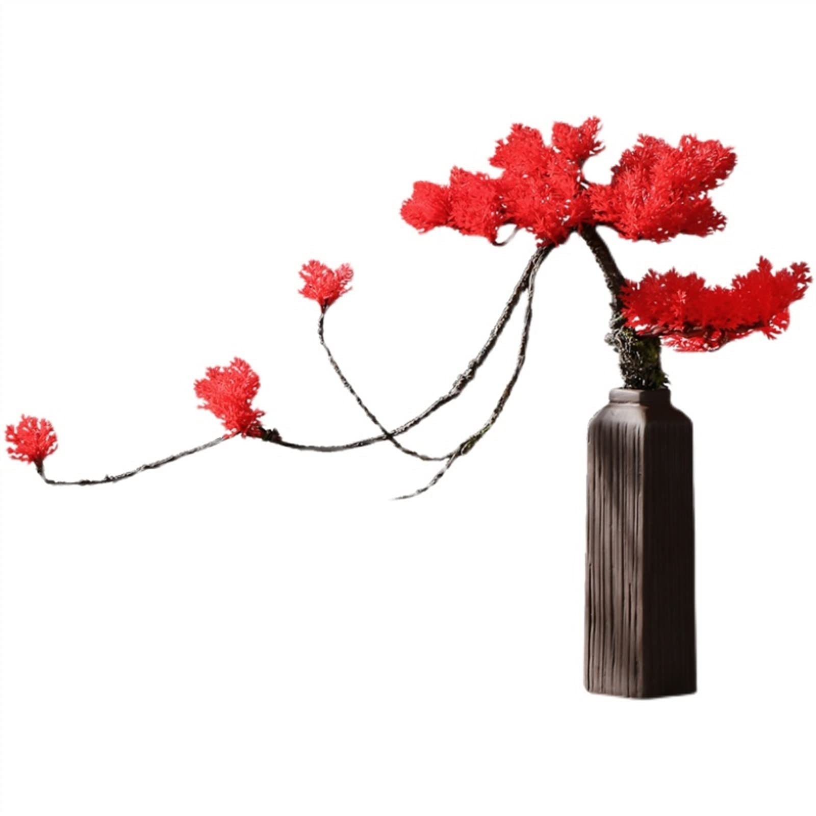 HCZKIUJY Artificial Plants Artificial Bonsai Pine Tree, Faux Plant Desk Display Fake Tree Pot Ornaments with Vase, Japanese Cedar Bonsai Plant for Home, Office Decoration Fake Plants Decor (Grey)