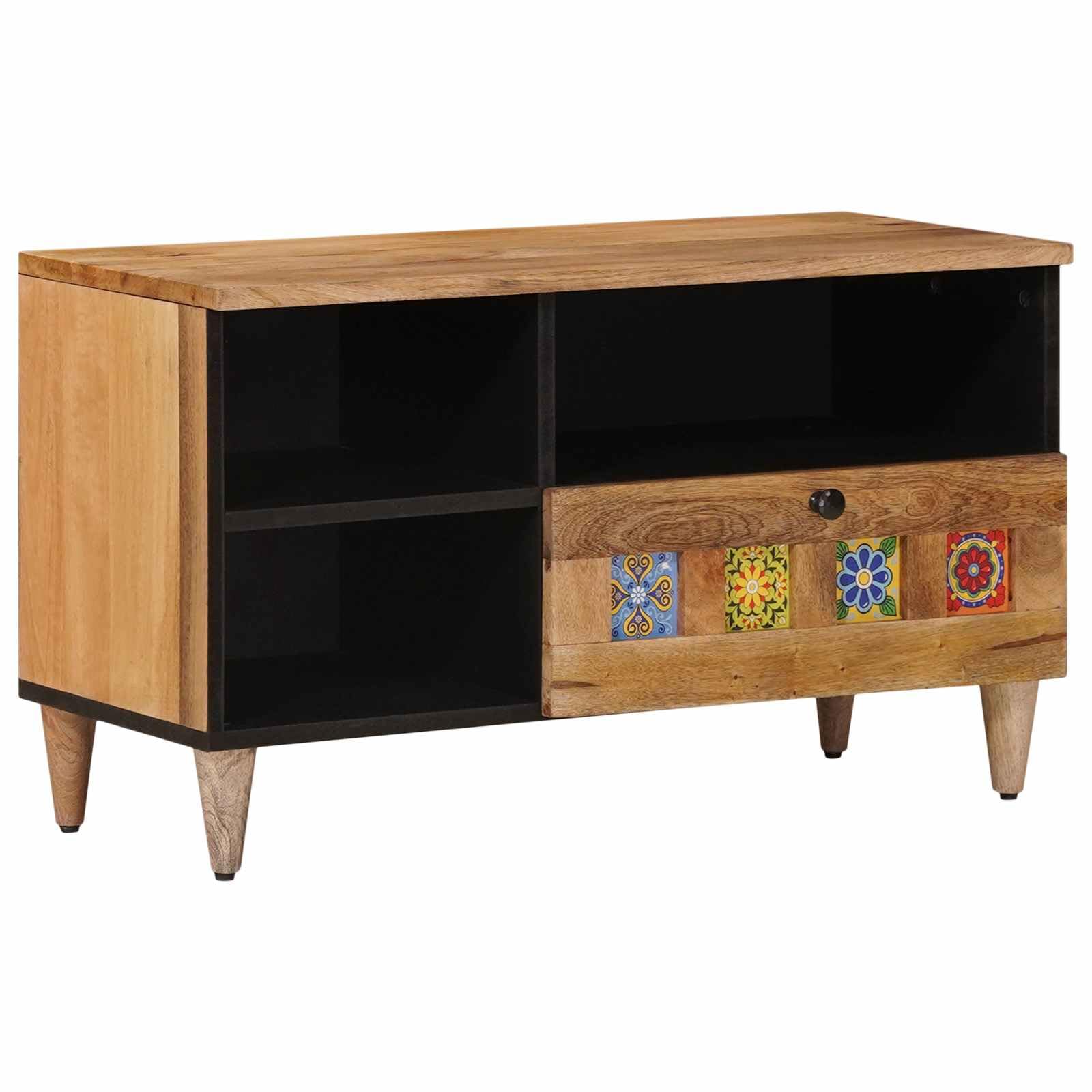 vidaXL Szafka pod telewizor Naturalny 80 x 33 x 46 cm Drewno z mango