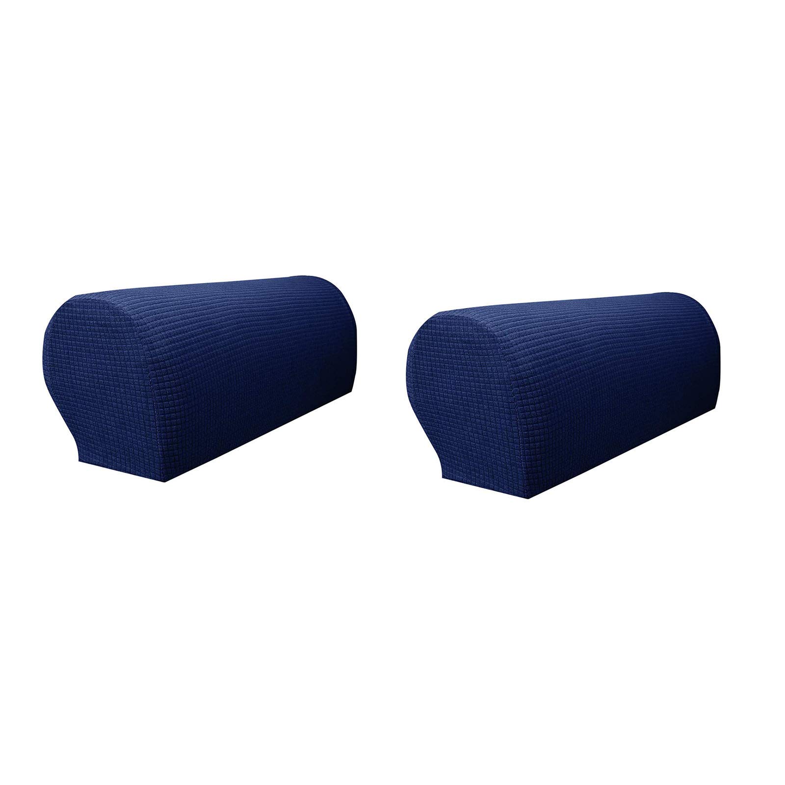 Jlmmss Navy Blue(A Pair) Pack Of 2, Stretch Spandex Waterproof Armrest Anti-Slip Sofa Couch Handrail Gloves Slipcover Stretchy Armrest Cover Armchairs Sofa Arm Covers Furniture Arm Protector (Navy Blue, Pair)