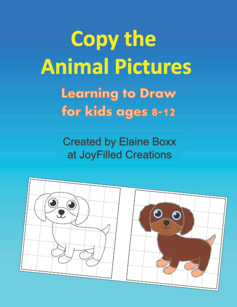 Copy the Animal Pictures: Grid lines help to learn to draw the easy pictures for kids 8-12