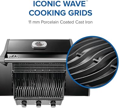 Napoleon Rogue 425 Propane Gas Grill, Black, Durable 3-Burner BBQ