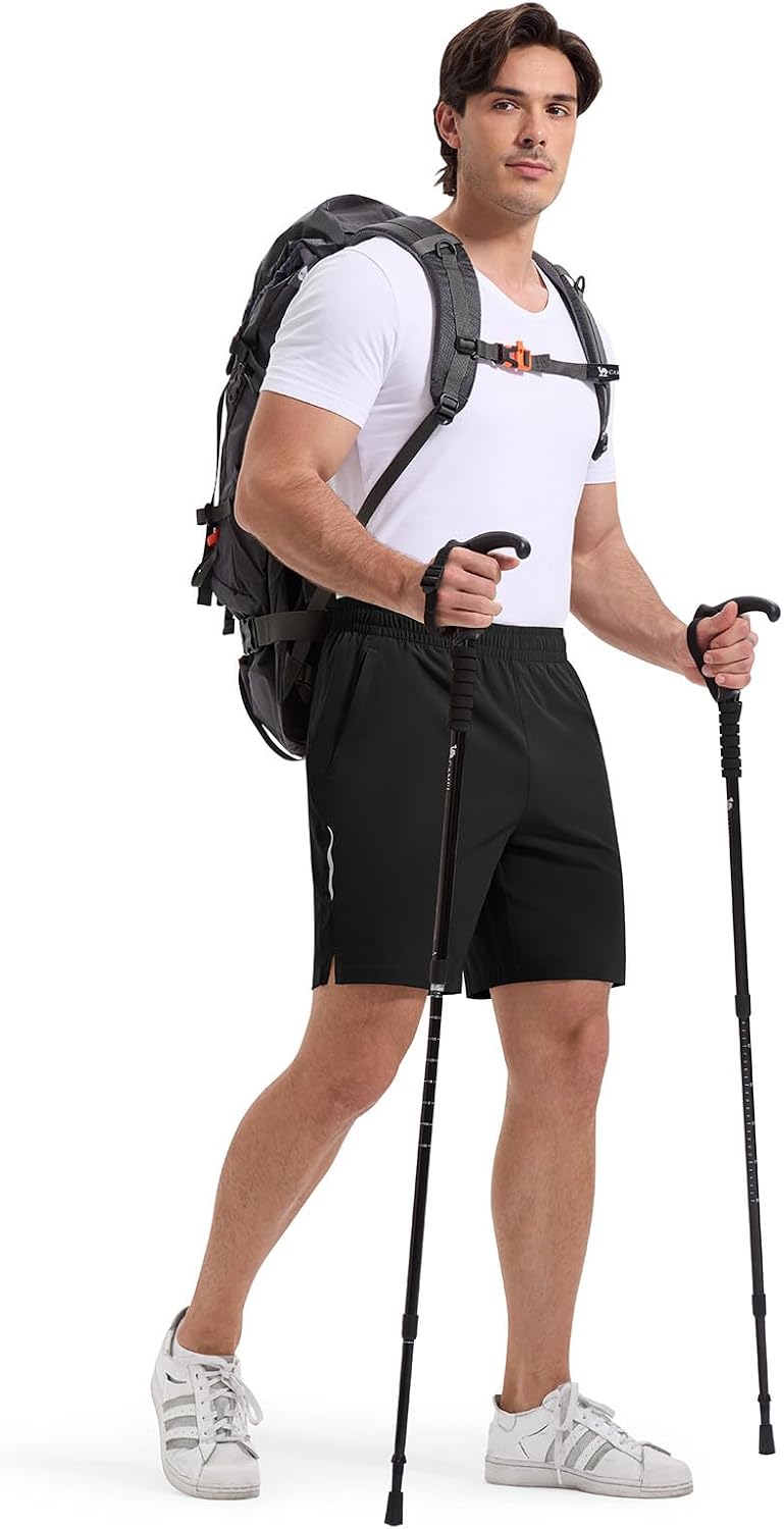TBMPOY Men's Athletic Running Shorts 7" Lightweight Workout with Zipper Pockets No Liner Quick-Dry Gym Active Shorts