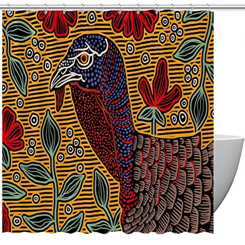 Rideau de douche fleurs rouges étanche et lavable 183x183 cm
