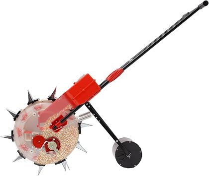 Hand-Push Roller Seeder Upgrade Manual Seeder Hand Seed Spreader with 10 Nozzles Corn Planter & Fertilizer Applicator for Planting Corn Soybean Peanut Spacing 6.3 in| US Stock