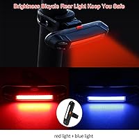 Vista 6 de Luz trasera para bicicleta, luz trasera ultra brillante, paquete de 2 unidades, recargable por USB, lámpara de seguridad LED para ciclismo