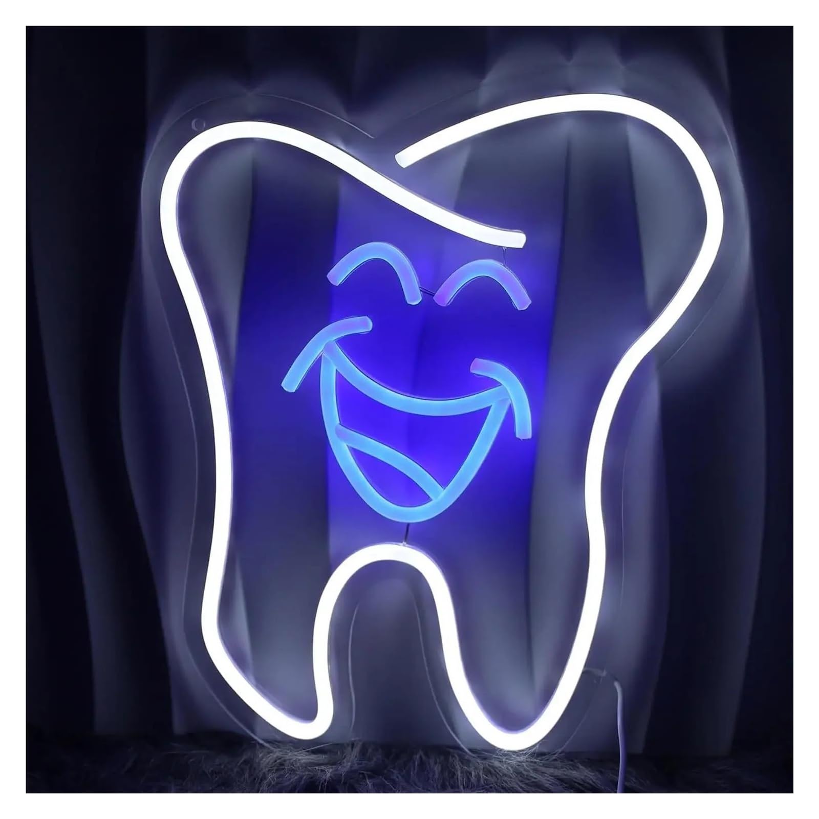 LEMST Sign Lamp Tooth Teeth Neon Sign Tooth Dental Office Dimmable Light Signs Decor for Dental Room Wall Art Decorative Illuminated 29.5cmx35.5cm