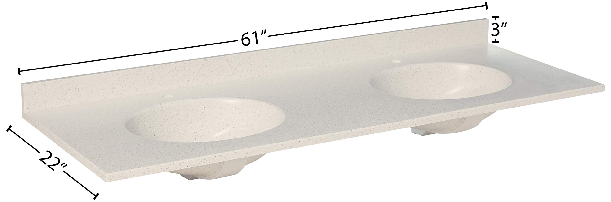 Swan Ellipse Solid Surface Vanity Side Splash – 0.75 X 22 X 3 Inches, Bisque, Easy Install For 22-Inch Tops